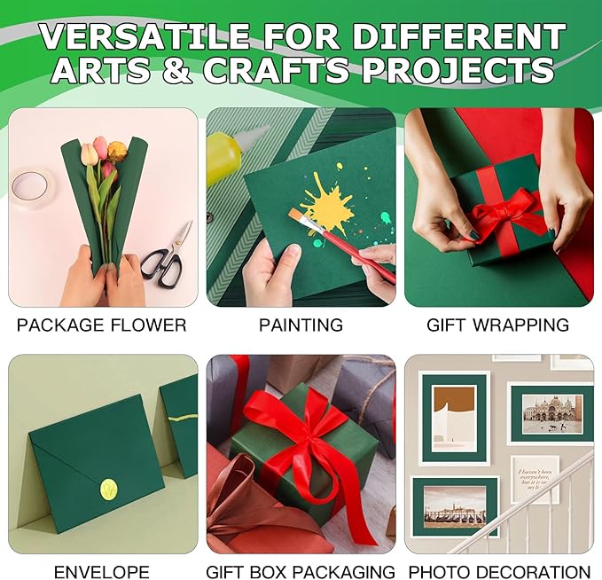 Vanhench Light Green Wrapping Paper 17.5" x 963", Solid Color Art Kraft Craft Paper Roll for Graduation Birthday Bouquet Flower Christmas Wrapping/Packing Poster/Bulletin Board