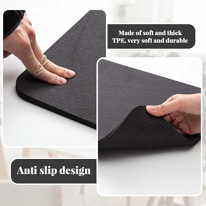2 Pcs Sewing Machine Muffling Mat Pedal Sewing Mat Reduce Vibrations Noise No Slip Machine Accessories for Quilting(15" X 20" and 9" X 14",Black)