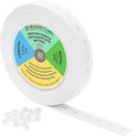 Mandala Crafts White Buttonhole Elastics Band Pants Waist Tightener for Jeans - 0.75 In 15 Yds White Elastic with Button Holes for Button Extender Waistband Belt