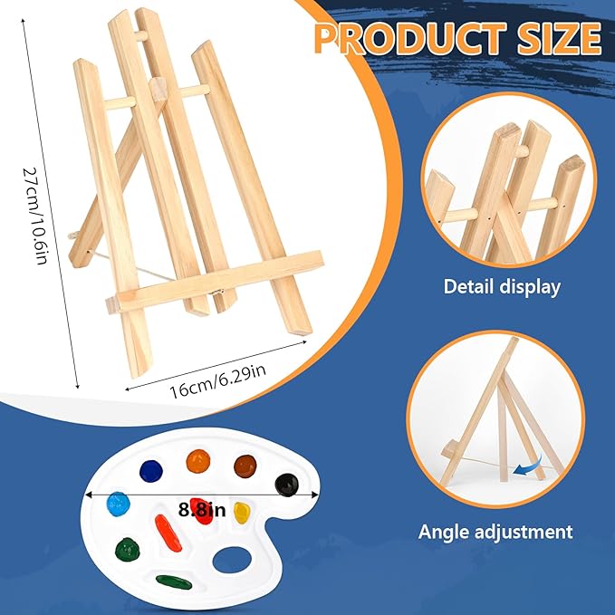 ACKASK Painting Kits for Adults Kids,Acrylic Paint Canvas Easel Set,30 Pcs Drawing Painting Supplies Art Kit,12 Paints,10 Painting Brushes,Palettes Etc,Art Set Art Supplies for Kids Adults Artists
