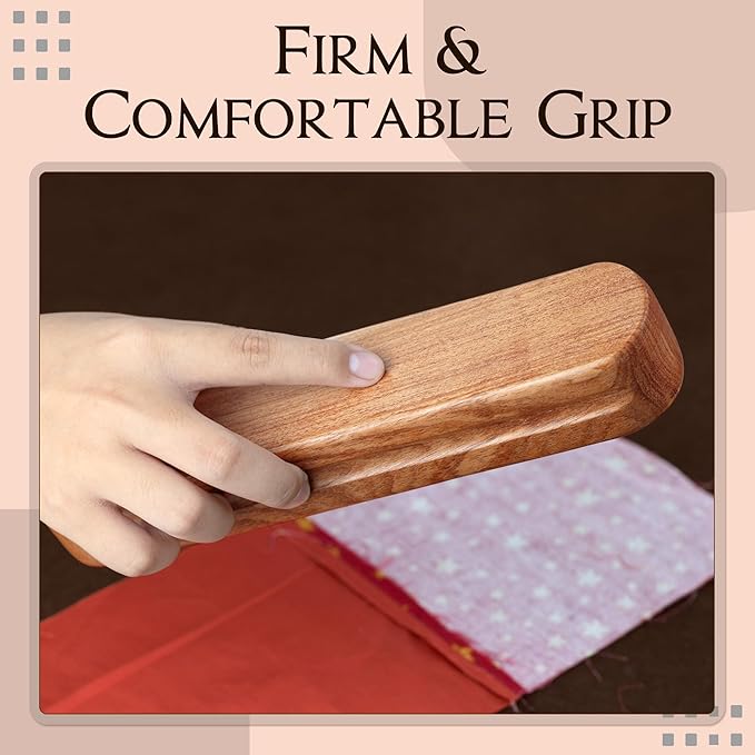 Savina Tailors Clapper for Quilting, Hard Wood Professional Multipurpose Durable for Seam Ironing, Flattening Tool. Great for Setting Fabric Folds, Accenting, Clothing Wrinkle Sewing.