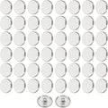 HARFINGTON 50pcs 28L Metal Round Flat Sewing Buttons 18mm Alloy Shank Craft Replacement Button for Men Women Suit Woolen Coat Shirt Trousers Sewing Crafts, Silver Tone