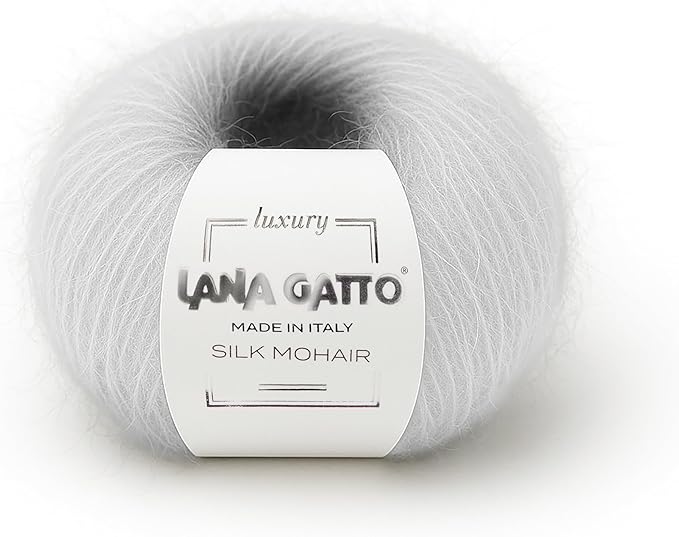 Silk Mohair Luxury Yarns, Premium and Soft Blend for Knitting, Made in Italy (White - 6027, 2)