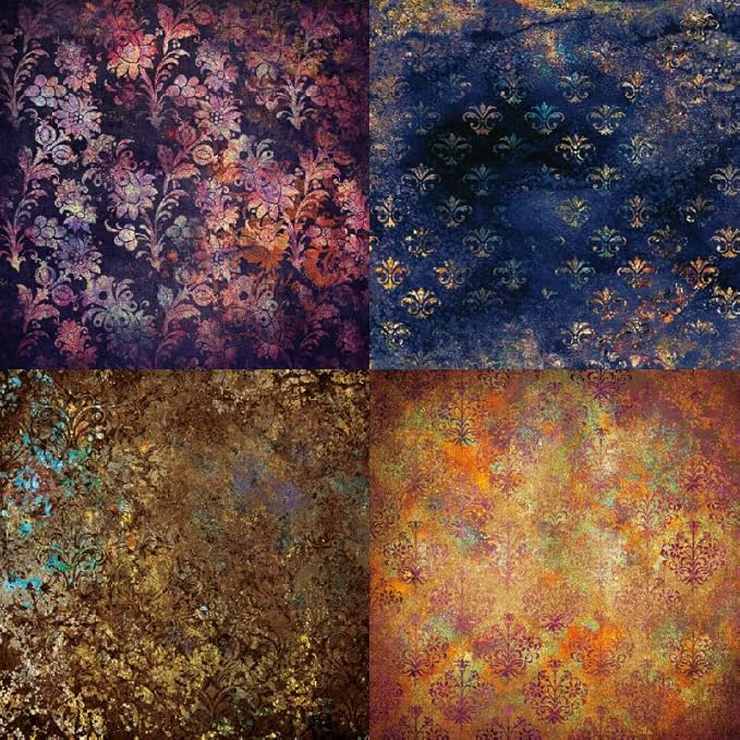 Aesthetic Scrapbook Paper Pad Vintage Patterned Paper 6×6,24 Sheets Single-Sided Boho Scrapbooking CardStock Papers Pad for Holiday Cardmaking DIY Origami Journaling.