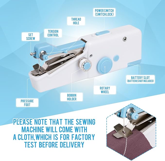 Handheld Sewing Machine CS101,Sewing Machines for Beginners,Portable Electric Mini and Samll Hand Held Sewing Machines Kit for Adults and Kids