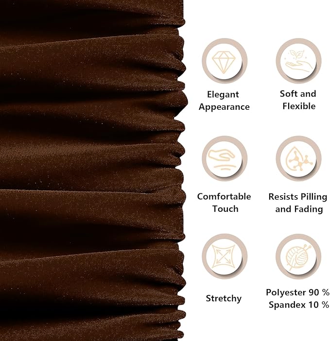 KKJIAF Chocolate Brown Green Stretch Velvet Fabric 60 Inch Wide, 5 Yard Soft Stretchy Fabric for Sewing Clothes, Apparel, Costume, Crafts - 90% Polyester 10% Spandex