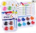 Nuanchu Christmas Gifts Bulk Watercolor Paint Washable Watercolor Paint Kits Palette and Brushes Portable Water Color Supplies for Adults, Beginners Artists Valentine Gift(20 Pack,12 Colors)