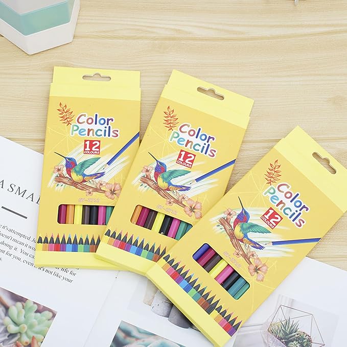 72 Count Colored Pencils, 6 Pack Bulk 12 Assorted Colors, Pre-sharpened Coloring Pencil for Kids, Teachers Essential Classroom Prizes, Ideal Back to School Supplies