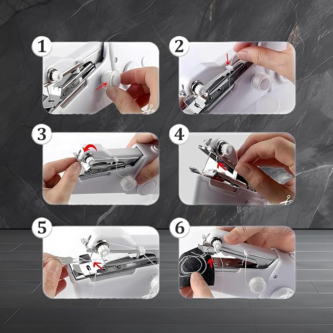 Handheld Sewing Machine, Mini Portable Electric Quick Sew Sewing Machine, Sewing Machines for Beginners, Easy To Use Suitable for Sewing Clothes, Fabrics, Curtains, Family Travel (White-1)