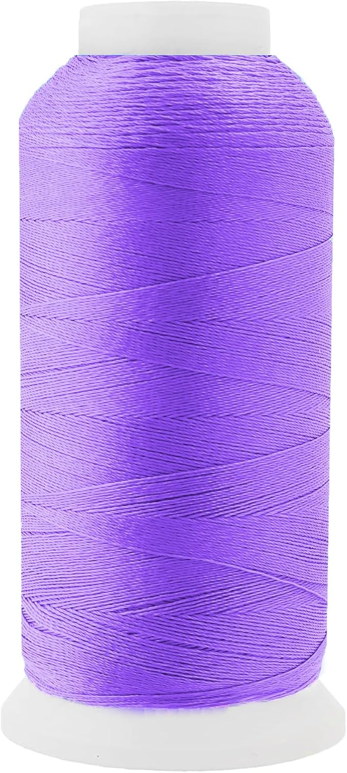 Mandala Crafts Lilac Heavy Duty Thread - 1500 Yds Tex 90 Bonded Polyester Threads for Sewing Drapery, Jeans, Leather, Hair, Outdoor Marine Upholstery