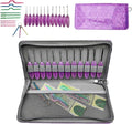 12pcs Ergonomic Resin Handle Stainless Steel Crochet Hooks 0.9mm-4.0mm Storage Bag for Crochet Needles for Big Eye Needles and Yarns
