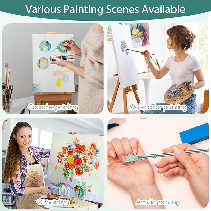 6 PCS Nylon Paintbrushes for Acrylic Paint Water Color Brushes, Face Paint Brushes Acrylic Painting Brush Set Watercolor Brush for Canvases Rock Body Nail Miniature Detailing Drawing Art