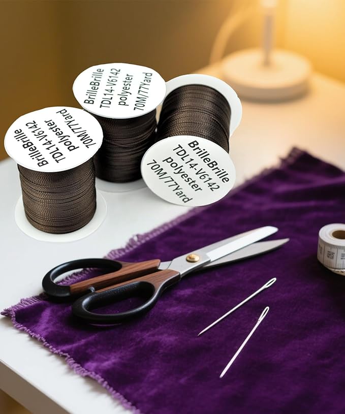 Extra Strong Upholstery Thread Repair Sewing Kit,Polyester Thread for Sewing with 7 Size Sewing Needles for Furniture,Leather&Canvas Stitching,70m/Spool (Coffee)
