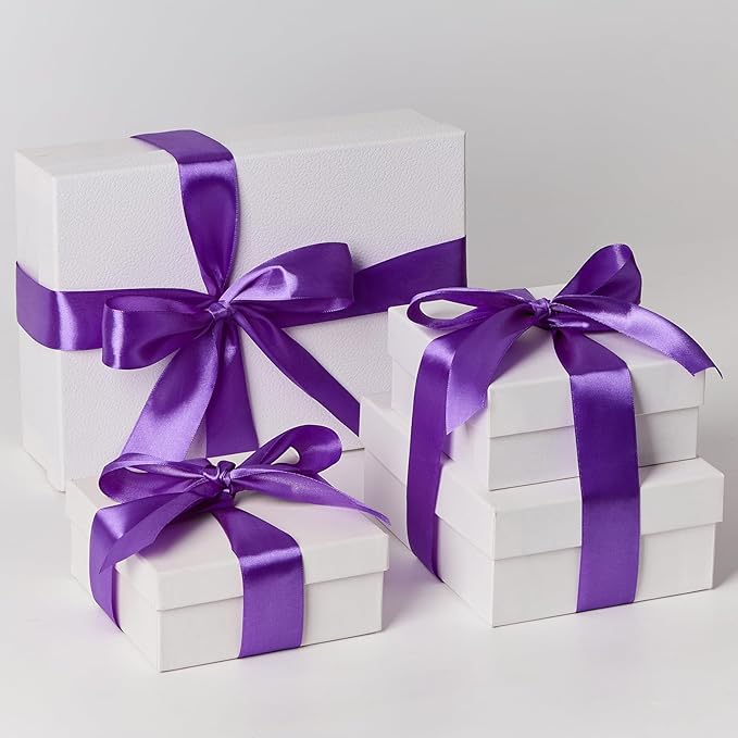 1-1/2 Inch Wide Purple Satin Ribbon, 50 Yards Solid Polyester Fabric Ribbon for Roses Making, Gift Wrapping, Valentine's Day, Wedding Decorations, Crafts, Bows, Flower Bouquets