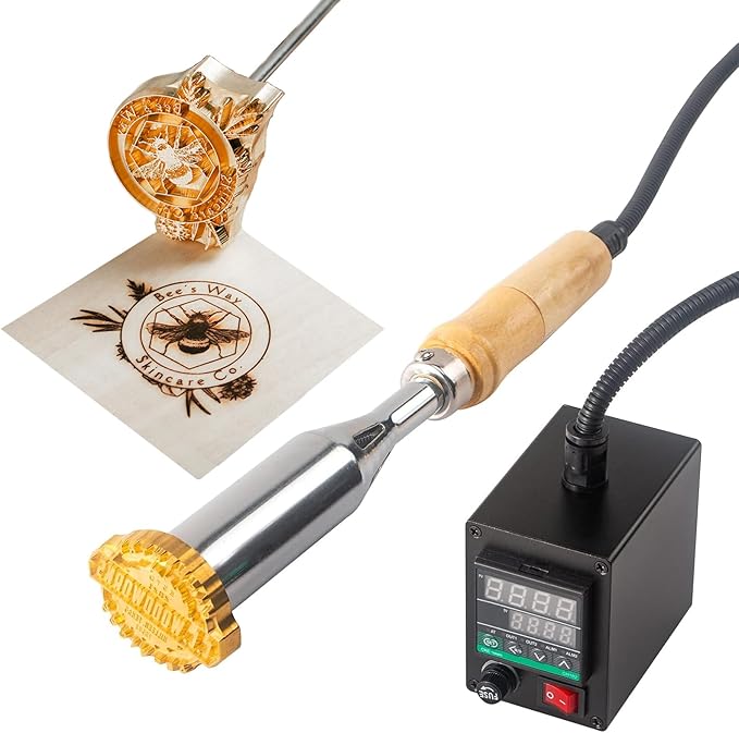 Wood Branding Iron Personalized - Tempereture Control Custom Electric Branding Iron for Wood Brass Stamp Wood Burning Stamp Personalized Perfect Craft Lovers Gift for Wood Leather 3 inch