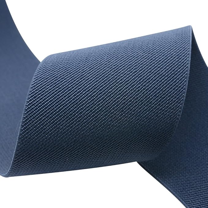 Strapcrafts 3-Inch Wide by 2-Yard Colored Woven Elastic Band,Navy Blue 14020