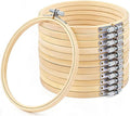 12 Pieces 7 Inch Embroidery Hoops Adjustable Wooden Circle Cross Stitch Hoop Ring for Art Craft Handy Sewing and Embroidery Crafts