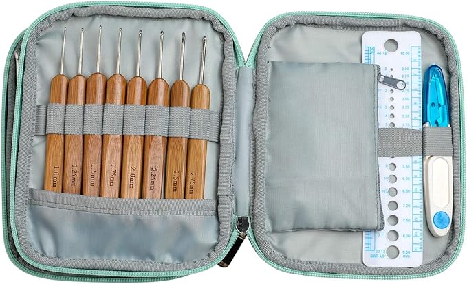 KOKNIT Crochet Hooks Set Ergonomic Grip Soft Handles Aluminum Crochet Hook (Green 1)