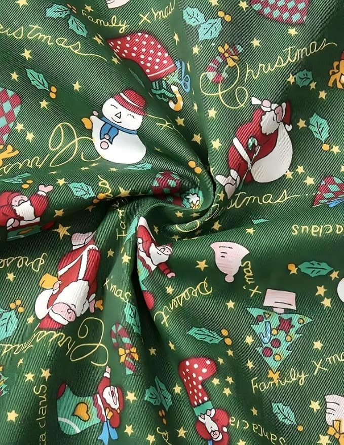 Christmas Layer Cake Fabric - 48 Pcs 10x10 Inch Precut Squares for Quilting | 100% Cotton with Festive Santa,Sock,and Tree in Red and Green(8 Patterns,6 Each)