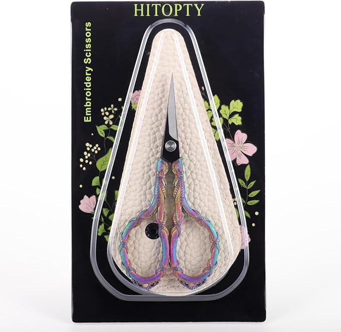 Small Sewing Scissors Sharp Tip Little Scissor with Cover for Embroidery Needlework Threading Knitting Craft DIY Tool Rainbow