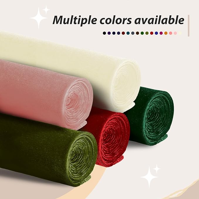 KKJIAF Olive Green Stretch Velvet Fabric 60 Inch Wide, 2 Yard Soft Stretchy Fabric for Sewing Clothes, Apparel, Costume, Crafts - 90% Polyester 10% Spandex