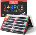 S & E TEACHER'S EDITION Colored Pencils 240Pcs, Pre-sharpened Super Soft Core Lead, Colored pencils,In Drawing Pencils, Woodcase Lead Pencils, Christmas Gifts