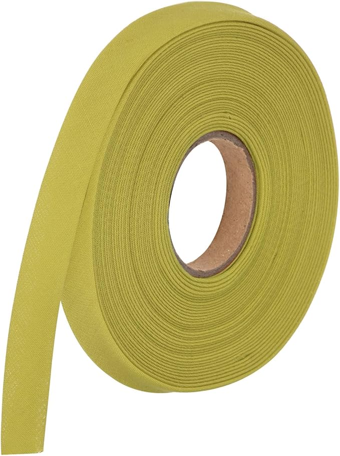 MECCANIXITY 1/2 Inch Double Fold Bias Tape Polyester Continuous Bulk Bias Tape for Sewing,Seaming Quilting Hemming Binding Crafts (Gold 10 Yards)