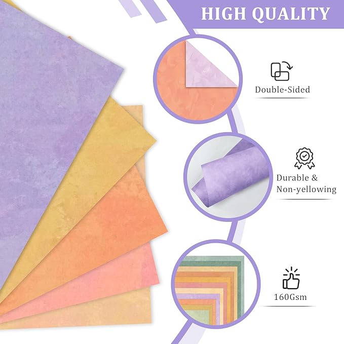 Scrapbook Paper 12x12 - 24 Sheets/24 Designs Double-Sided Textured Craft Paper, Summer Scrapbooking Paper for Scrapbook Supplies Junk Journals Card Making Origami Photo Album, Warm Tones, Sun Glow