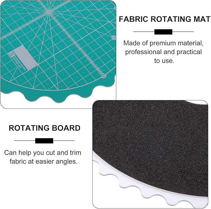 Angoily 15 Inch Rotary Cutting Mat Self-Healing Round Craft Mat with 360 Degree Smooth Rotation for Quilting Sewing and Diy Projects