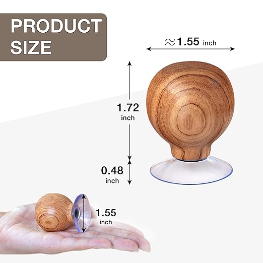 SAVINA Ruler Knob - Wooden Handle with Strong Suction Cup Grip – Comfortable Quilting Ruler Holder for Patchwork, Sewing, Cutting & Crafting Tools for Quilters (1)