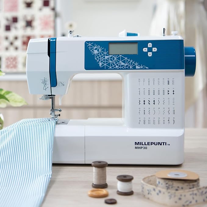 MILLEPUNTI MHP30 Electronic Sewing Machine, LCD Display, 40 Built-in Stitches, Automatic Needle Threader, Accessory Kit, Computerized Sewing Machine for Beginners & Advanced