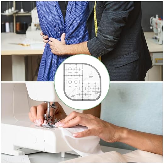 2Pcs Acrylic Curved Corner Cutter Ruler, Sewing Rulers and Guides for Fabric, Patchwork Quilting Rulers, Quilting Templates for DIY Supplies Multifunctional Tool