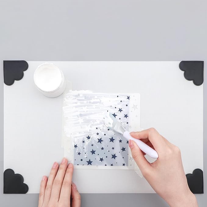 BAOFALI 2Pcs/Set Non-Stick Craft Mat; Heat Resistant Media Surface Mat with Weighted Reinforced Corners for All Stamping, Ink Blending, Stenciling Scrapbooking Craft Projects (15.75x10.24inch)