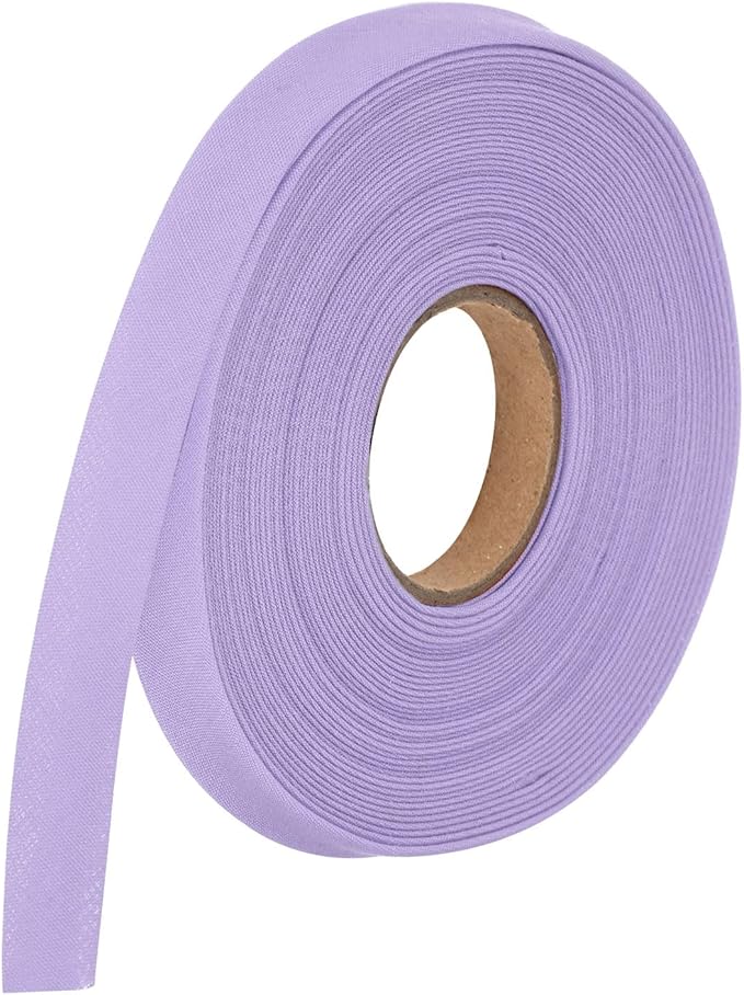 MECCANIXITY 1/2 Inch Double Fold Bias Tape Polyester Continuous Bulk Bias Tape for Sewing,Seaming Quilting Hemming Binding Crafts (Light Purple 10 Yards)