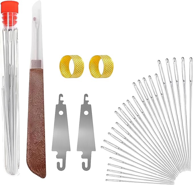 Big Eye Steel Sewing-Needles Kit, 2025 New Stainless Steel-Needles for Hand Sewing, Handmade Quilting for DIY-Craft Lovers