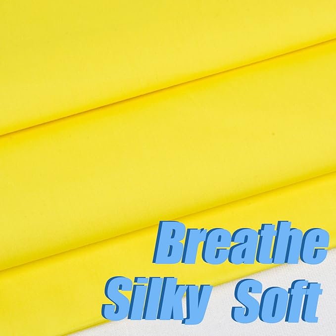 5 Yard Bright Yellow Cotton Fabric, Natural Cotton Poplin Fabric by The Yard, 59 Inches Wide 100% Cotton Fabric, Soft Embroidery Muslin Quilting Material for Sewing Material Apparel Cloth