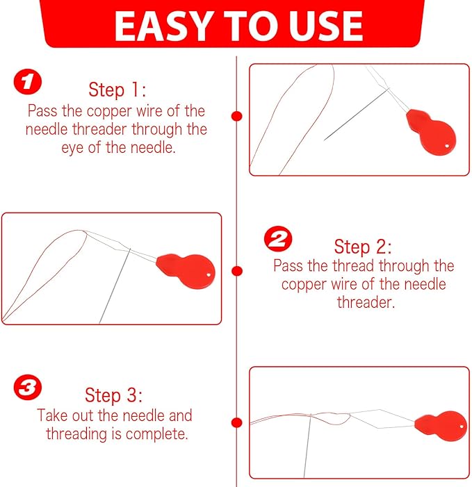 Shimmeroo 40Pcs Automatic Needle Threaders Tool,Gourd Shaped Sewing Needle Threader for Hand Sewing and Sewings Machine Cross for Embroidery,Stitch Supplies