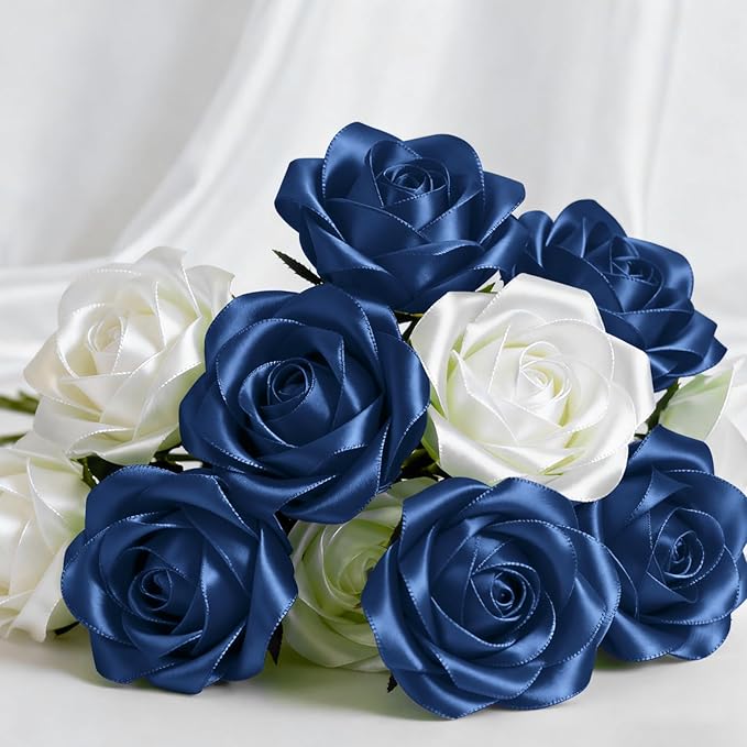 1-1/2" x 100 Yards Satin Ribbon - Wide Silk Navy Blue Ribbon with Spool - Ideal for Gift Wrapping, Floral Bouquets, Crafts, Wedding Party Decorations, Christmas and Sewing Projects