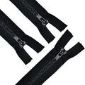 ANPURZII 3PCS #5 30 Inch Black Separating Jacket Zippers for Sewing Coats, Molded Plastic Bulk Zippers(Black 30" 3PCS)