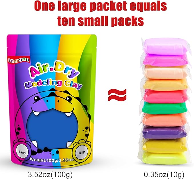 iFergoo Blue Air Dry Clay, DIY Creative Modeling Clay for Kids, Super Light Magic Clay for Kids Age 3-12, Safe & Non-Toxic, Molding Clay for Sculpting, Great Gift for Boys & Girls