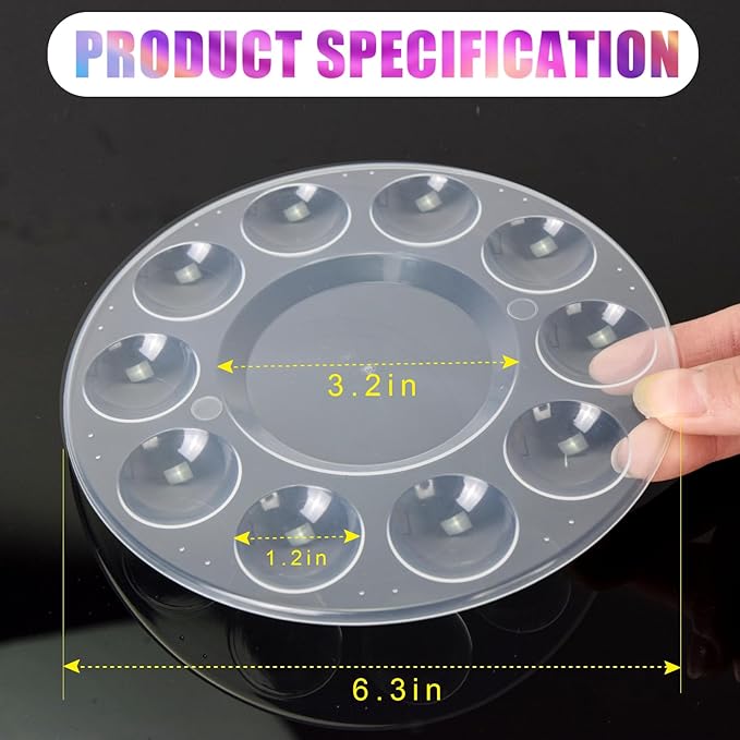 46 PCS Clear Paint Tray Palettes for Kids or Birthday Painting Party, Acrylic Artist Paint Tray Pallet, Clear Acrylic Oil Watercolor Craft Supplies DIY Art Painting Plastic Paint Pallet