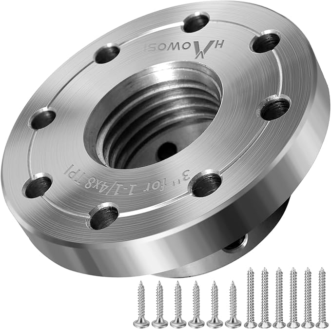 3" Wood Lathe Steel Faceplate,Faceplate for Wood Lathe,Lathe Face Plate Fit for 1-1/4" x 8TPI Spindle