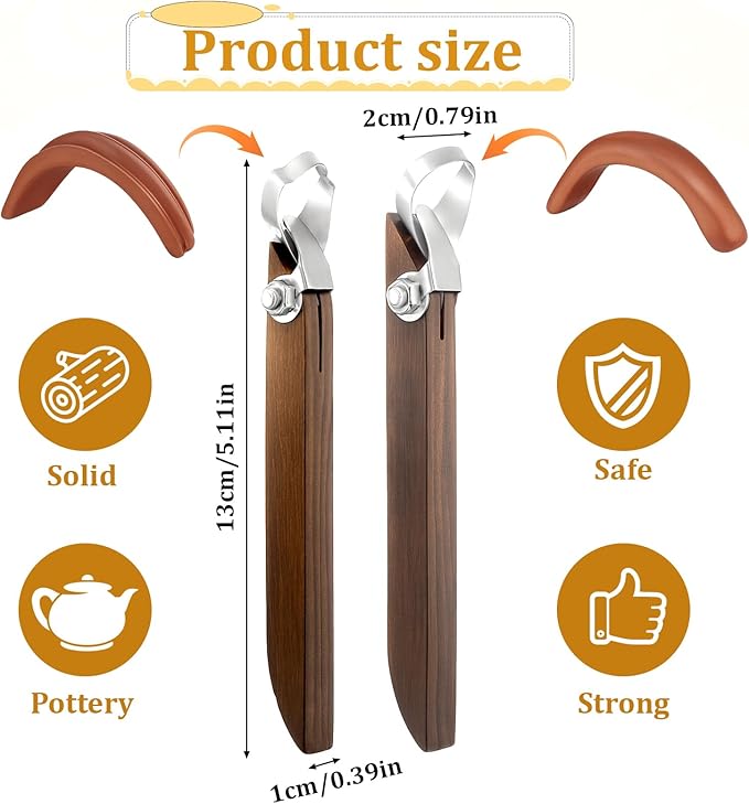 2PCS Sculpture Scraper Pottery Handle Making Tool Pottery Carving Tools Potterys Trimming Tools Polymer Clay Sculpting Tool for Ceramic Sculpture Craft Teacup Mug Cup Handle Making