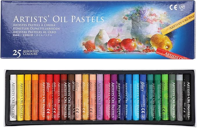 Oil Pastel Set,Professional Painting Soft Oil Pastels Drawing Graffiti Art Crayons Washable Round Non Toxic Pastel Sticks for Artist,Student,Beginner (25 Colors)