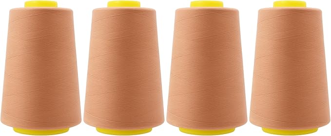 Mandala Crafts 4 Pack of Serger Threads Cones Spools - 40S/2 24000 Yards Polyester Copper Threads for Sergers Machine and Overlock Quilting Sewing Machine