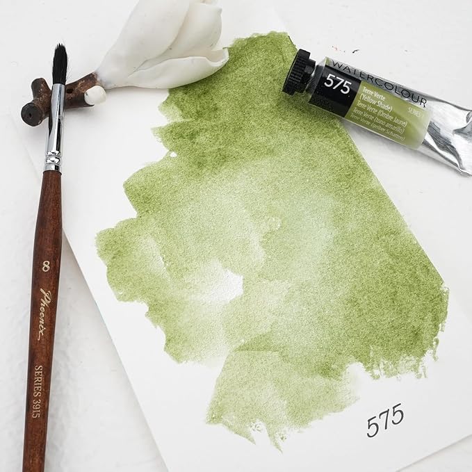 PHOENIX Professional Watercolor Paint Single Tube - 0.47 Fl Oz / 14ml - Terre Verte(Yellow Shade)
