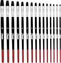 Flat Paint Brushes,15 PCS Different Sizes Flat Paint Brush Set for Watercolor Acrylic Gouache Oil Ink and Face Body Painting,Professional Art Paintbrush for Artists and Beginners