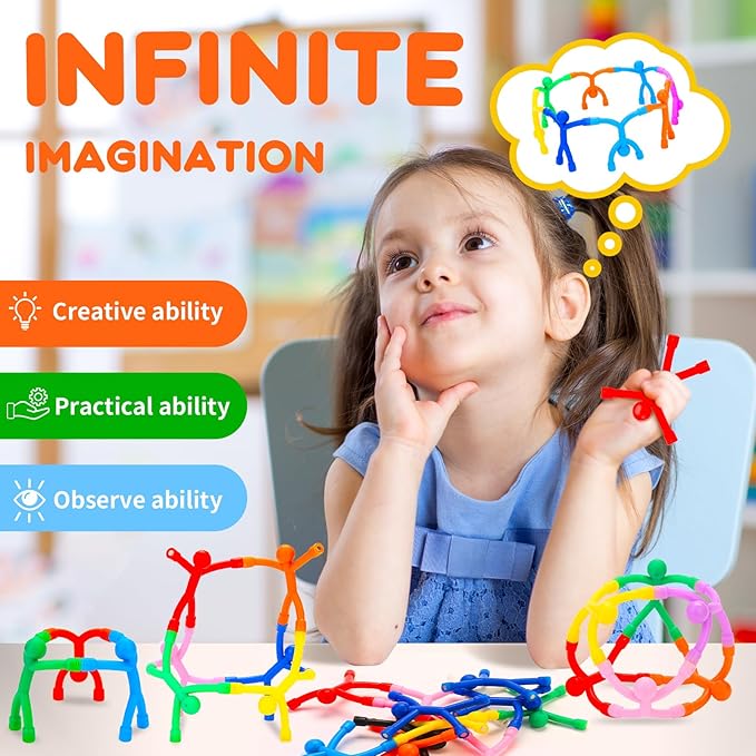 6Pcs Magnetic-People-Magnet-Men: Magnetic Travel Toys for Kids, Creative, Portable and Educational, Funny Magnets for Kids, Small Toys for Classroom Prizes, Easter Egg Stuffers, Office