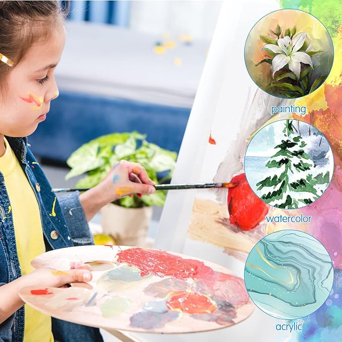 Crtiin 60 Pcs Operation Christmas Bulk Items Paint Brush for Acrylic Painting Paintbrushes Bulk Artist Brush for Detail Watercolor Oil Art(1 Inch)