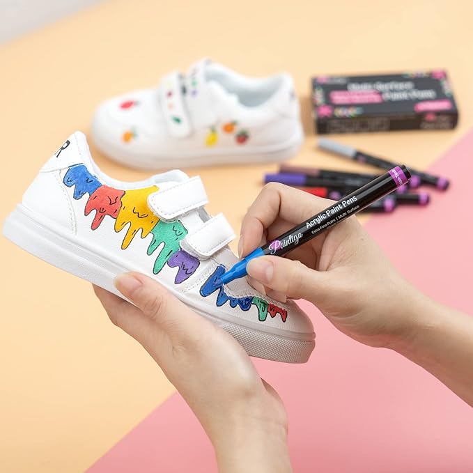 PAINTIGO Extra Fine Acrylic Markers – 26 Paint Pens for Rock Painting, Canvas, Wood, Glass, Ceramic, Fabric, DIY Crafts, Scrapbooking, Drawing, Detailing, Art Supplies